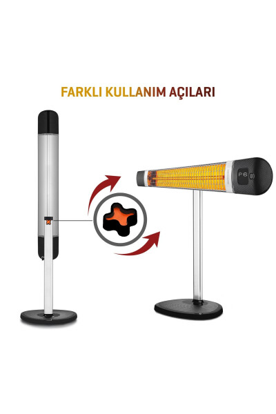 Kule Tipi Elektrikli Isıtıcı Smart-fr Black Akıllı Karbon Infrared Su Geçirmez Ip55 2500w - 2