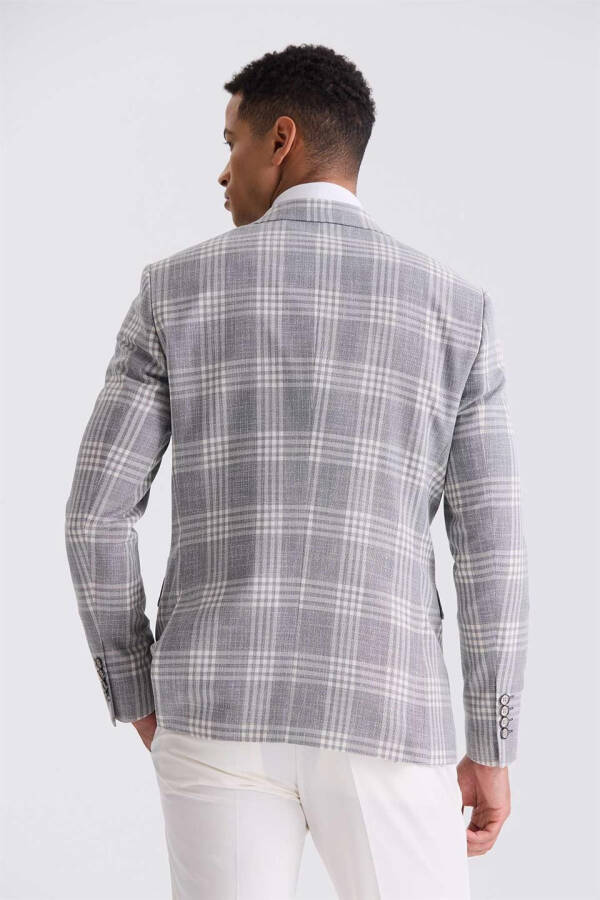 Kulrang Slim Fit Yengli Yelkanli To'plam Ko'ylagan - 8