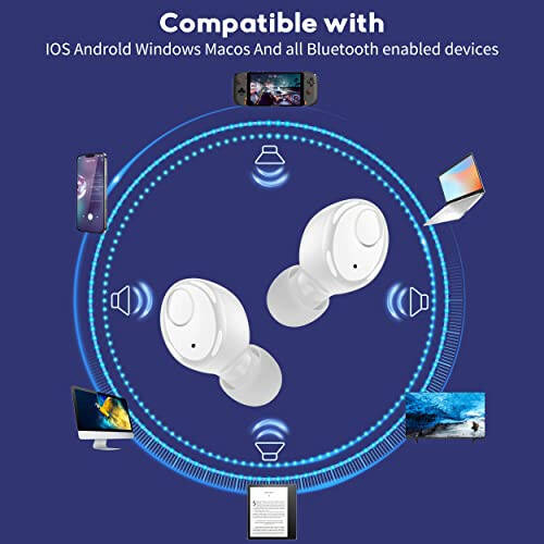 Kurdele Bluetooth Earbuds, S8 pro Wireless Earbuds 48H Playtime Call Noise Cancelling IPX8 Waterproof Ear Buds Deep Bass Earphones with Microphone in-Ear Stereo Headphones for Work, Sport, Running - 6