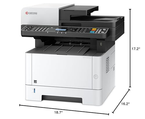 KYOCERA ECOSYS M2635dw Ko'p Funktsiyali Monoxrom Lazer Printer (Chop etish/Nusxa olish/Skanlash/Faks), 37 sahifaga/min, 1200 dpi gacha, Gigabit Ethernet, USB, Simsiz & Wi-Fi Direct, Mobil Chop etish, 5 Qatorli LCD w/Hard Key Panel - 1