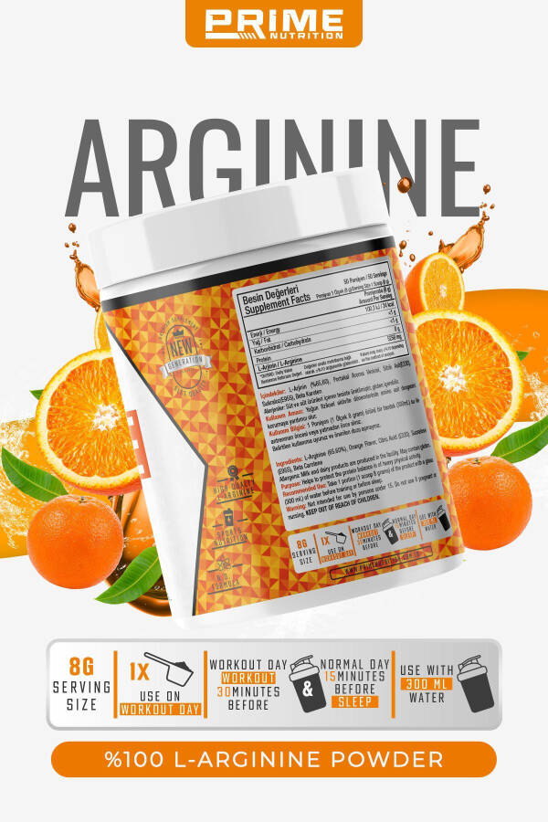 L-Arginine 400 grams Orange Flavored - 3