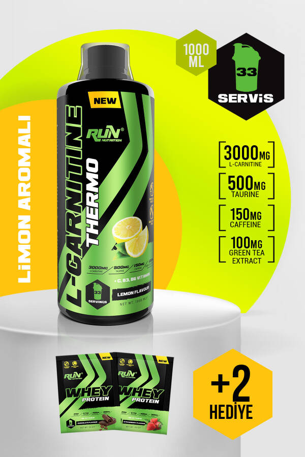 L-Karnitin - 1 Lt - Limon Aromalı - 3000mg - 33 Servis - Hediyeli - 4