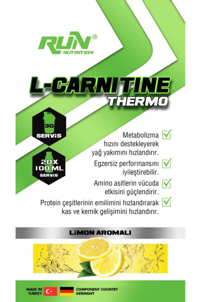 L-karnitin - 1 Lt - Limon ta'mli - 3000mg - 33 taom - Sovg'a bilan - 5