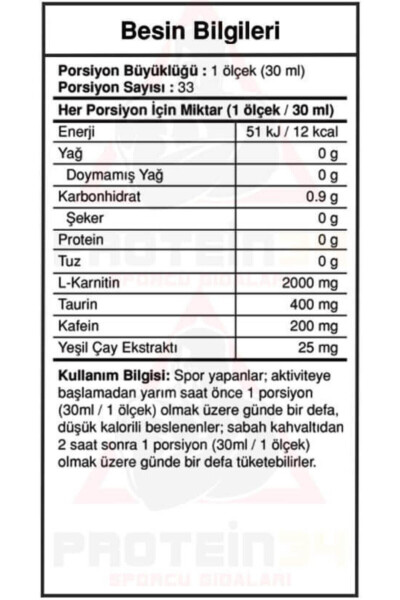 L-karnitin 2000 Mg L Karnitin Çilek Aroma 1000 ml Yeşil Çay Ekstresi - 3