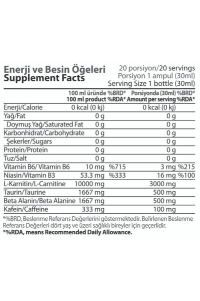 L-karnitin Matrix 3000 Mg 20 Ampula - Limon Hidli - 14