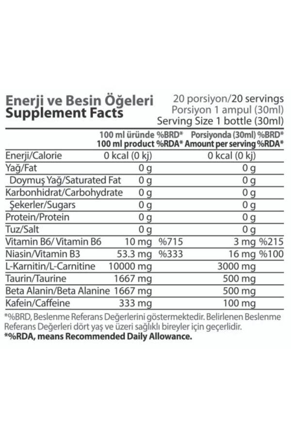 L-karnitin Matrix 3000 Mg 20 Ampula - Limon Hidli - 3