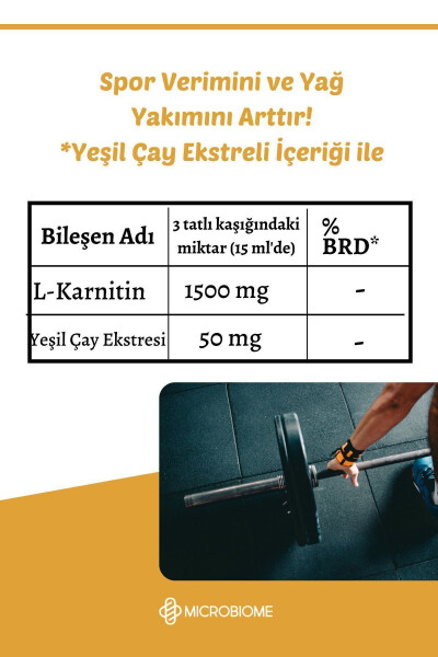 L-Karnitin Sıvı 1500 Mg 480 Ml - Yeşil Çay Ekstreli - 3