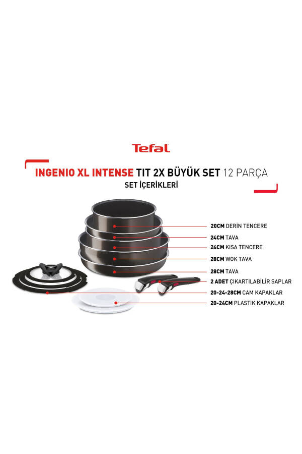 L15096 Ingenio Titanium 2X XL Intense Katta Tava va Tova Seti 12 dona - 2