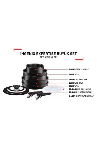 L65095 Ingenio Titanyum Expertise Büyük Tava ve Tencere Seti 12 Parça - 2