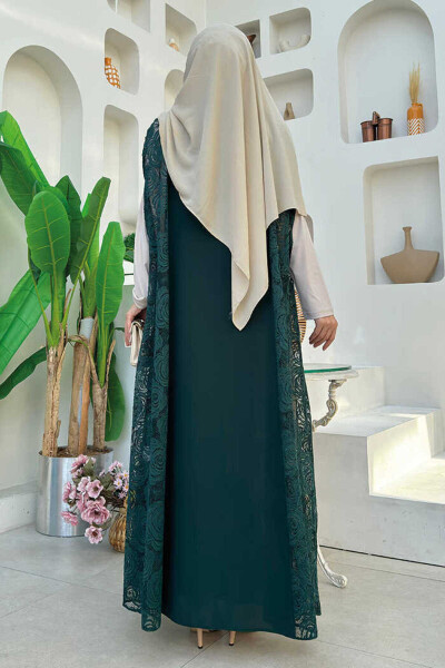 Lace Abaya 7884 Emerald - 2