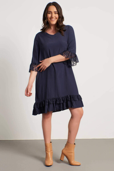 Lace Detailed V-Neck Dress - 1