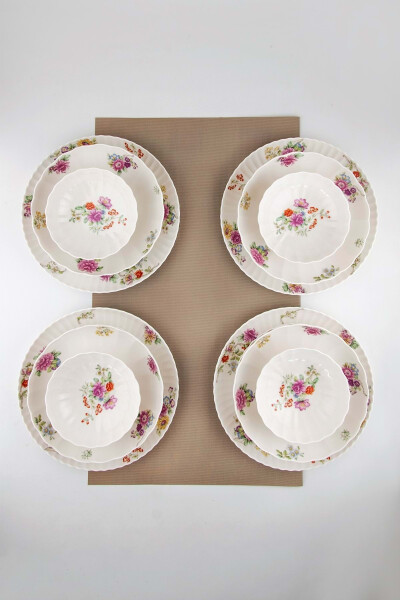 Lace Flower 4 Person 16 Piece Dinner Set - 4