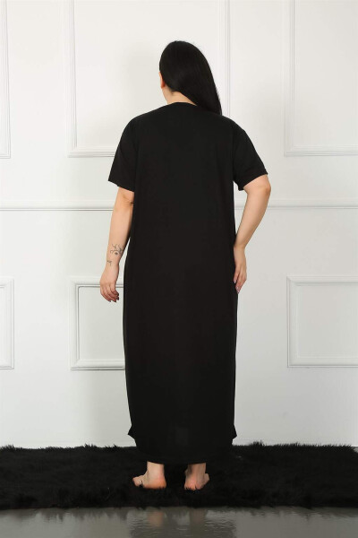 Lace Short Sleeve Black Maternity Nightgown 1348 - 6