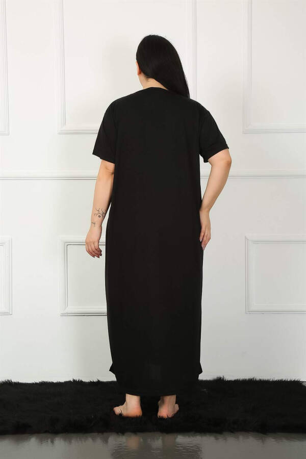 Lace Short Sleeve Black Maternity Nightgown 1348 - 12