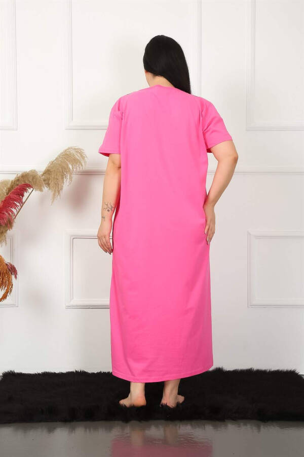 Lace Short Sleeve Fuchsia Maternity Nightgown 1348 - 6