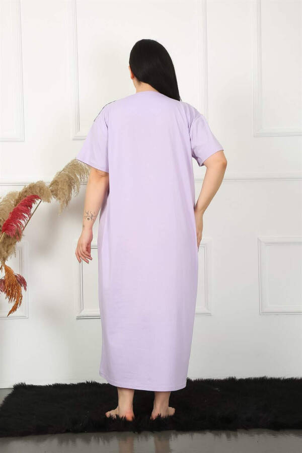 Lace Short Sleeve Lilac Maternity Nightgown 1348 - 7