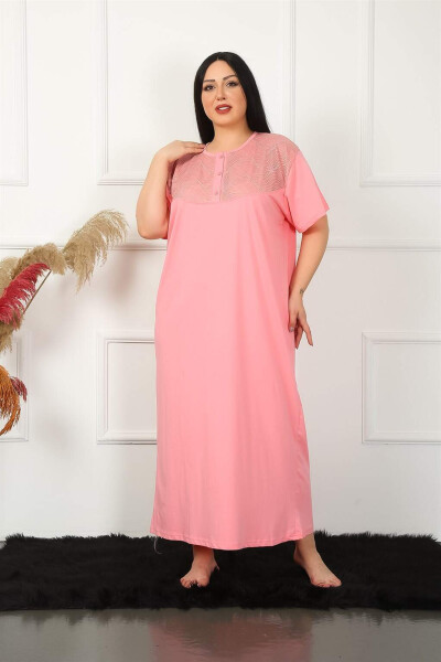 Lace Short Sleeve Maternity Nightgown 1348 - 2