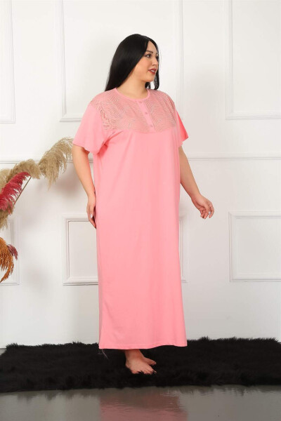 Lace Short Sleeve Maternity Nightgown 1348 - 3