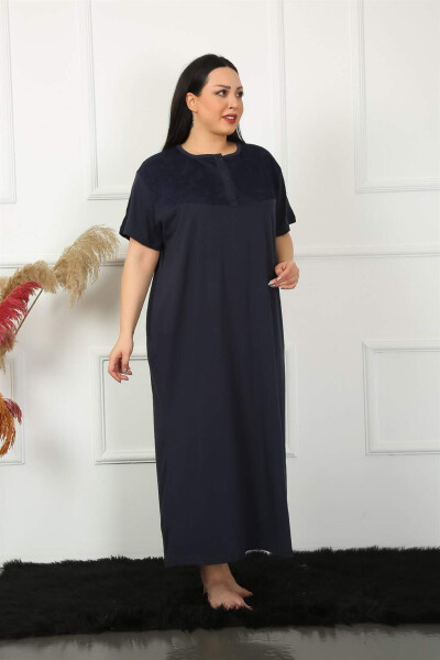 Lace Short Sleeve Navy Maternity Nightgown 1348 - 3