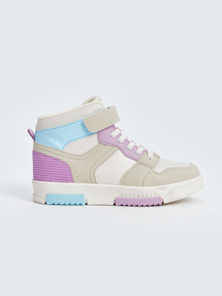 Laced Ankle-High Girls' Sneakers - 7