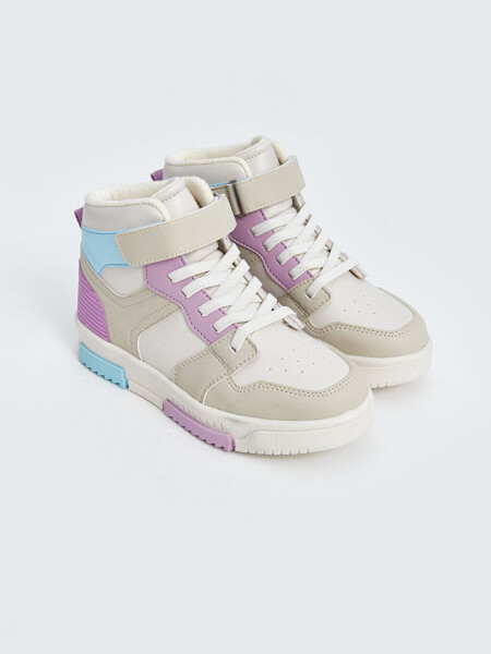 Laced Ankle-High Girls' Sneakers - 1