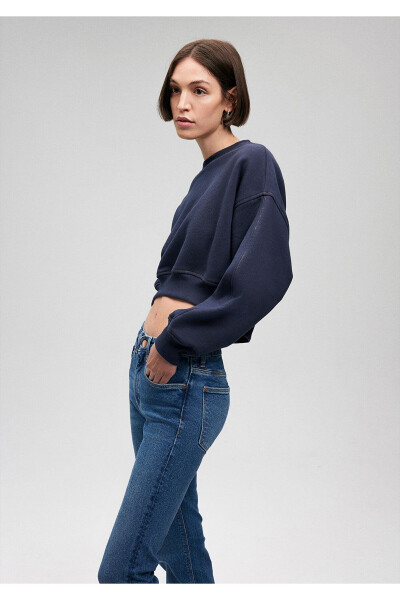 Lacivert Crop Sweatshirt 1S10070-82458 - 20