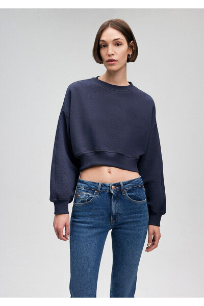 Lacivert Crop Sweatshirt 1S10070-82458 - 21