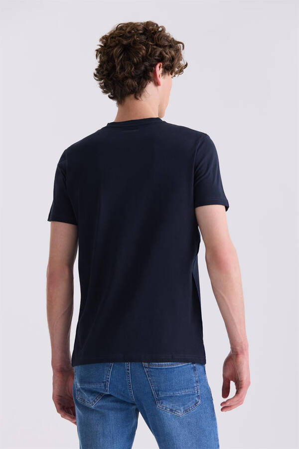 Lacivert Slim Fit Bisiklet Yaka T-Shirt - 4