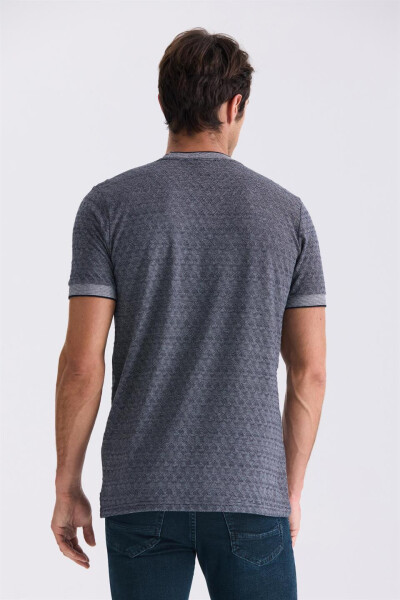 Lacivert Slim Fit Bisiklet Yaka T-Shirt - 4