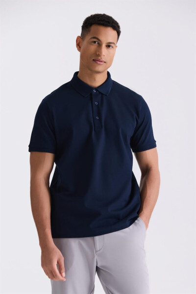 Lacivert Slim Fit Polo Yaka T-shirt - 1