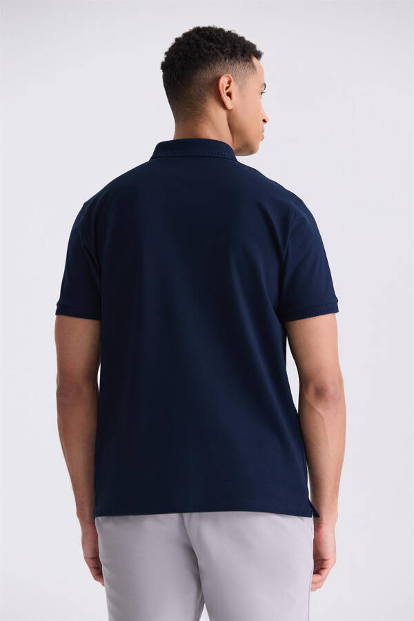 Lacivert Slim Fit Polo Yaka T-shirt - 4