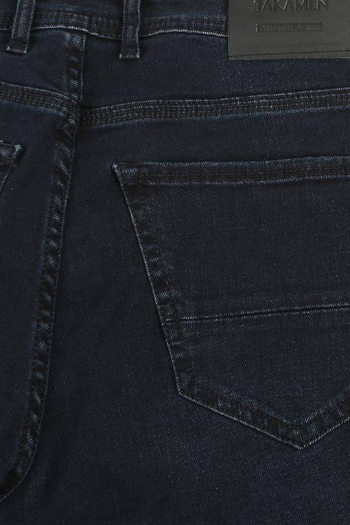 Lacivert Slim Fit Yıkamalı Pamuklu Dar Kalıp Jean Kot Pantolon - 7