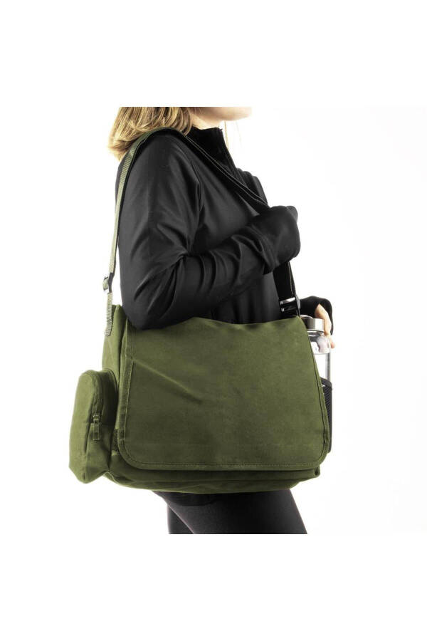 LAGOM MODA Streetwear Unisex Green Messenger Bag - 3