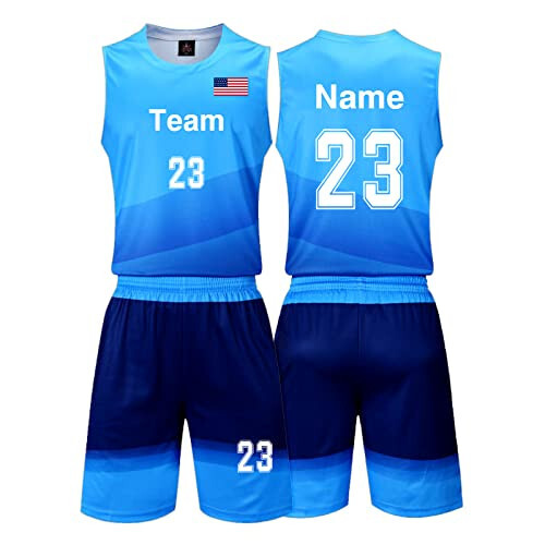 LAIFU Custom Basketball Jerseys Kit - Customizable Name Number Team Logo - Basketball Team Uniforms for Men Women Youth Kids - 6