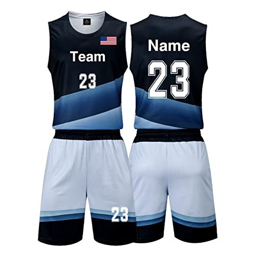 LAIFU Custom Basketball Jerseys Kit - Customizable Name Number Team Logo - Basketball Team Uniforms for Men Women Youth Kids - 5