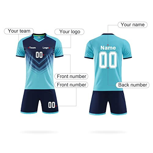 LAIFU Personalized Soccer Jersey for Adults Kids Custom Soccer Shirt with Name Number Logo - 4