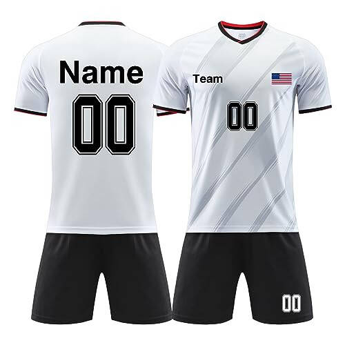 LAIFU Personalized Soccer Jersey set for Kids Adults Custom Soccer Shirt Short with Name Number Team Logo - 2