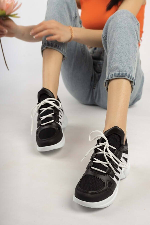 Lambırlent 2133 Women's Fashion Sports Sneaker Shoes BLACK-WHITE - 18