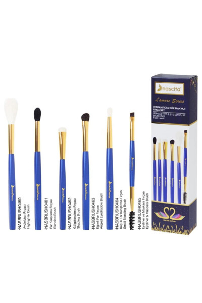 Lamore Series 6-Piece Highlighter & Eye Makeup Brush Set - 1