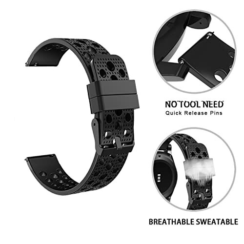 Lamshaw Compatible for Kuizil Smart Watch Band, Silicone Replacement Wristbands Sport Strap with Metal Buckle Compatible with Kuizil T70 1.91