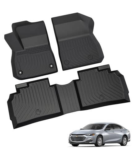 Landrol Car Floor Mats Replacement for Chevrolet Malibu 2016-2024 (Not for Malibu Limited) Heavy Duty Liner Custom Fit All Weather Protection Carpets Coverage Waterproof Odorless - 1