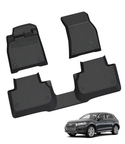 Landrol Floor Mats Replacement for Car Audi Q5/SQ5 2018-2023 Models All Weather Black Custom Fit Heavy Duty Liners Coverage Odorless - 5