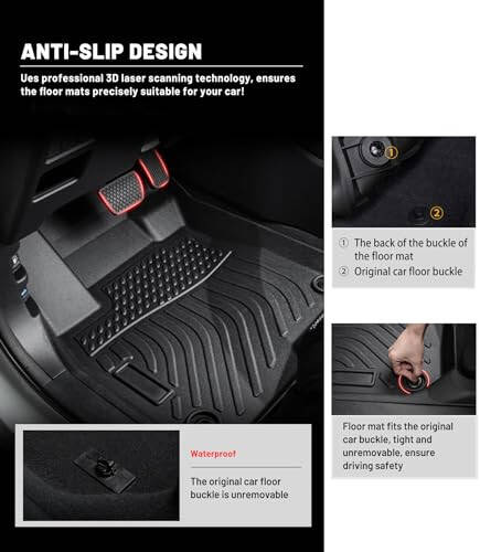 Landrol Floor Mats Replacement for Car Audi Q5/SQ5 2018-2023 Models All Weather Black Custom Fit Heavy Duty Liners Coverage Odorless - 4