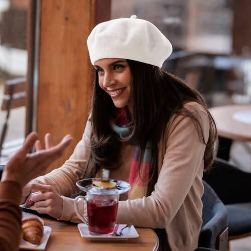 Lanzom jun karishmasi ayollar beret shlyapasi Frantsuz beret qalpoq Qishki moda Bir rangli shlyapa ayollar qizlar xonim uchun - 5