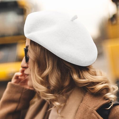 Lanzom Wool Blend Women Beret Hat French Beret Cap Winter Fashion Solid Color Hat for Women Girls Lady - 6