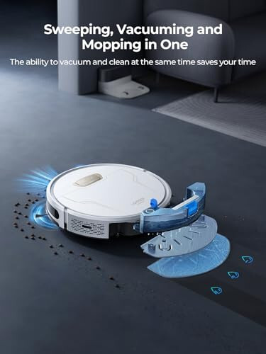 Laresar Clean Robot Vacuum and Mop Combo, 4000Pa Strong Suction, Robotic Vacuum Cleaner with Auto Carpet Boost, Self-Charging, App&Remote&Voice Control, Super-Slim, Ideal for Pet Hair - 3