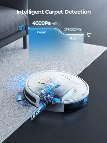 Laresar Clean Robot Vacuum and Mop Combo, 4000Pa Strong Suction, Robotic Vacuum Cleaner with Auto Carpet Boost, Self-Charging, App&Remote&Voice Control, Super-Slim, Ideal for Pet Hair - 5