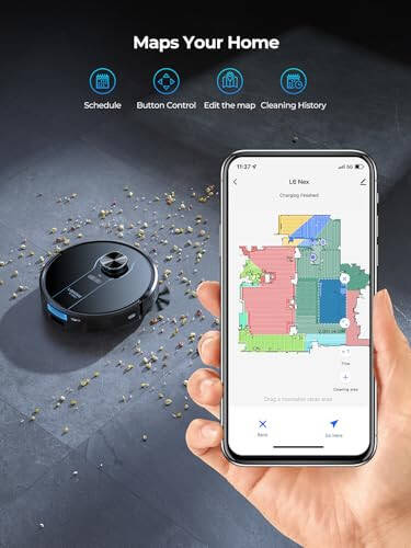 Laresar Temizlik Robot Süpürgesi, 60 Günlük Kendi Kendini Boşaltan İstasyonlu 3'ü 1 Arada Robotik Süpürge, LiDAR Navigasyonu, 3500Pa Emiş Gücü, WiFi/APP/Alexa, Evcil Hayvan Tüyleri, Halılar ve Sert Zeminler İçin İdeal - 3