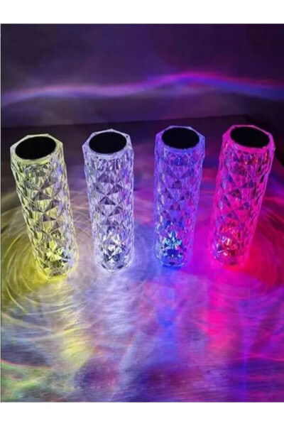 Large Crystal Diamond Touch 4 Mode 16 Color Usb Rechargeable Rgb Remote Controlled Desk Lamp - 2