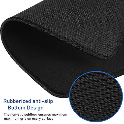 Large Extended Gaming Mouse Pad with Stitched Edges, (31.5X15.7In) Durable Non-Slip Natural Rubber Base, Waterproof Computer Keyboard Pad Mat for Esports Pros/Gamer/Desktop/Office/Home-Black - 4